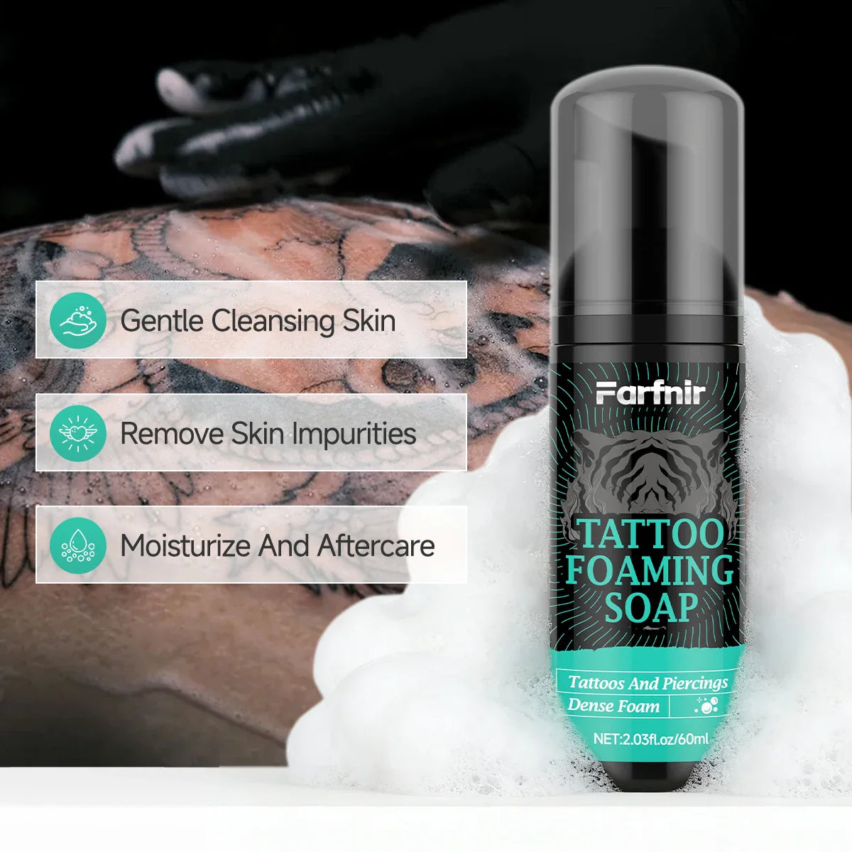 Tattoo Foaming Soap – Moisturizing Cleanser for Tattooed Skin