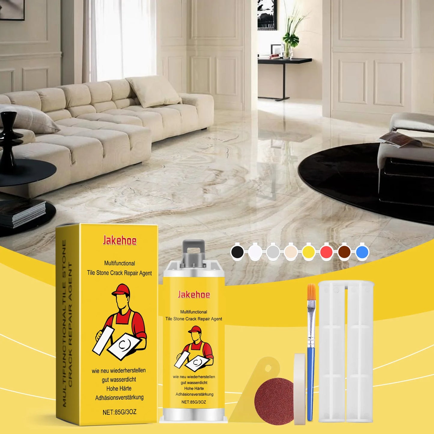 Tile & Ceramic Crack Repair Kit – Grout, Stone & Tub Fix