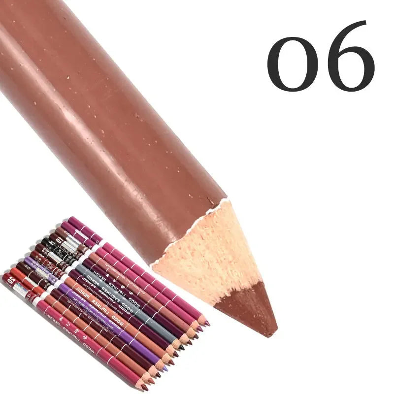 28-Color Waterproof Matte Lip Liner Pencil – Long-Lasting