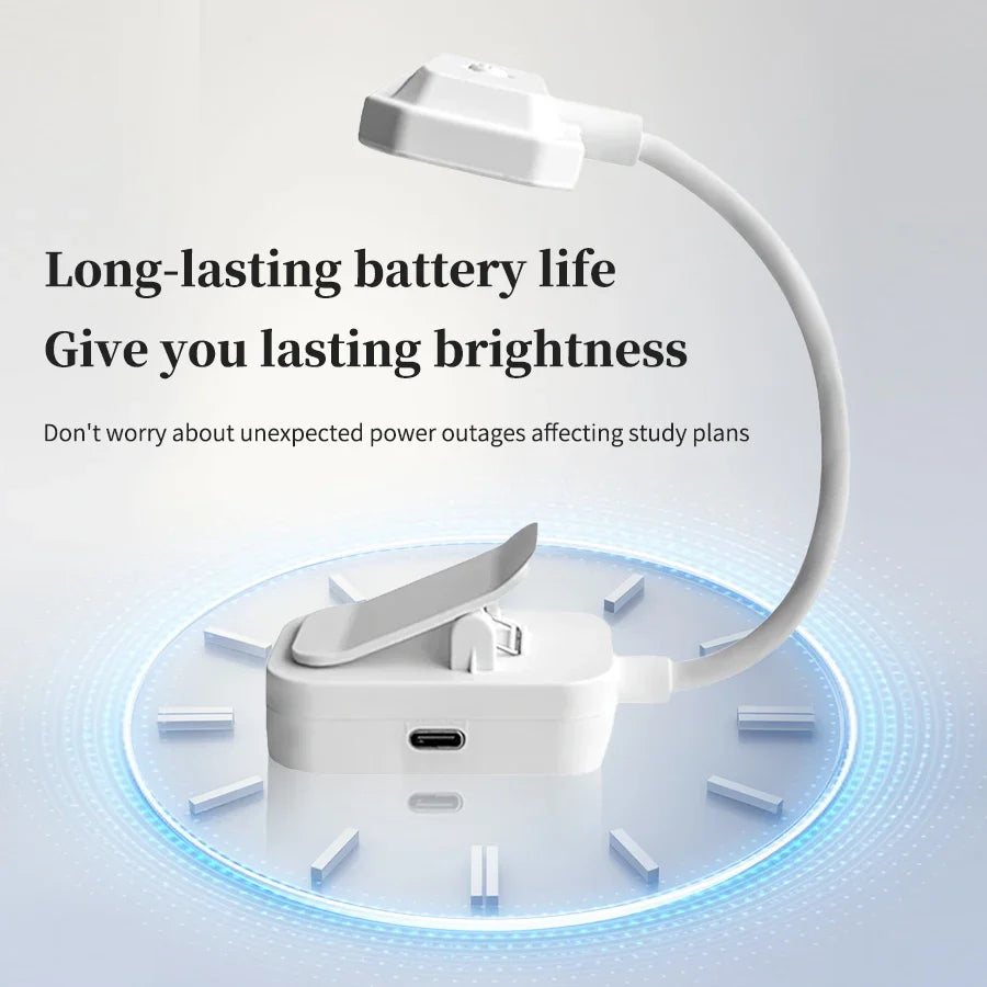 GGBEE LED Clip-On Desk Lamp – Rechargeable, 3 Color Modes