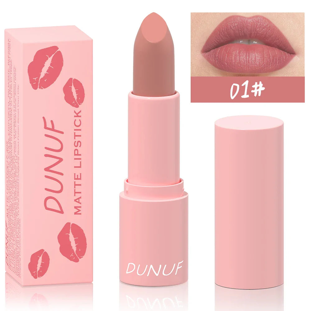 DUNUF Matte Lipstick – 24Hr Waterproof Non-Stick Lip Color