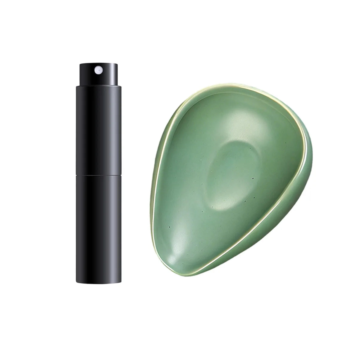 Coffee Bean Dosing Cup, RDT Spray Bottle Set, Coffee Bar Accessories, Ceramic Dosing Vessel Tray/Single Dose Measuring Tray Kit Peaceful Pleasures Health and Wellness green