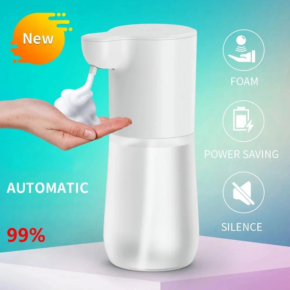 HOMEFISH Smart Sensor Automatic Soap Dispenser 350ml USB Charging Contactless Soap Foam Dispenser Hand Sanitizer Machine Peaceful Pleasures Health and Wellness whtie
