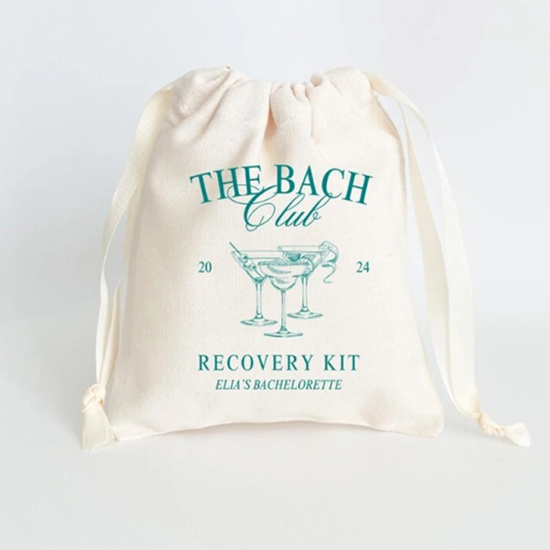 5-Pack Personalized Bachelorette Drawstring Bags | Bach Party Gifts