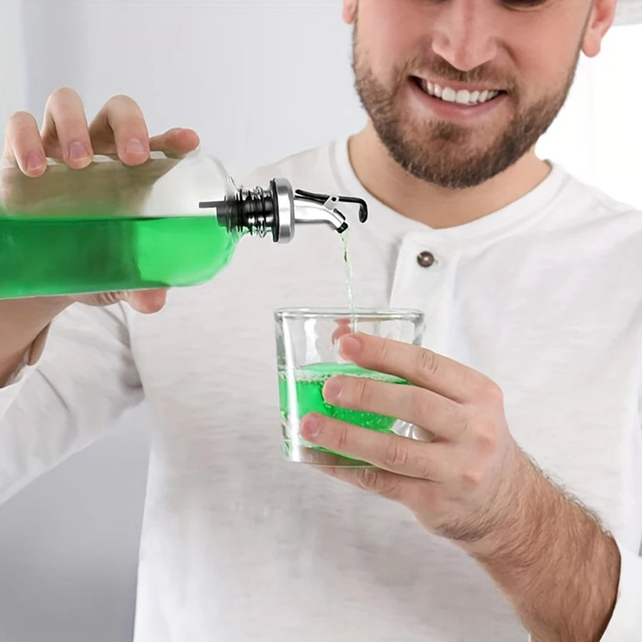 2pcs Refillable Mouthwash Dispenser Bottles – 16oz Clear 500ml Bathroom Containers with Pour Spout & Funnel