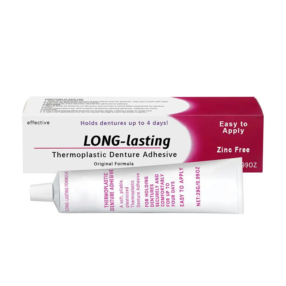 Denture Fix Adhesive Cream | Strong Hold, Portable 20g Denture Adhesive Cream Peaceful Pleasures Health and Wellness C types