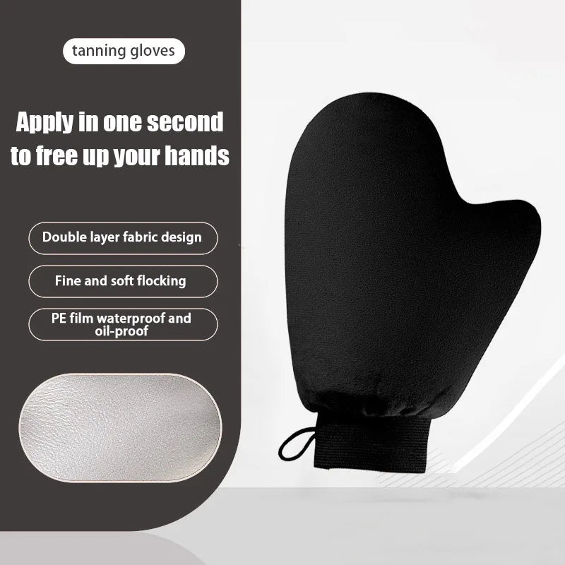 Reusable Self Tan Glove Applicator Body Tanning Gloves for Cream Lotion Mousse Finger Glove for Easy Application Body Cleaning S Peaceful Pleasures Health and Wellness Black