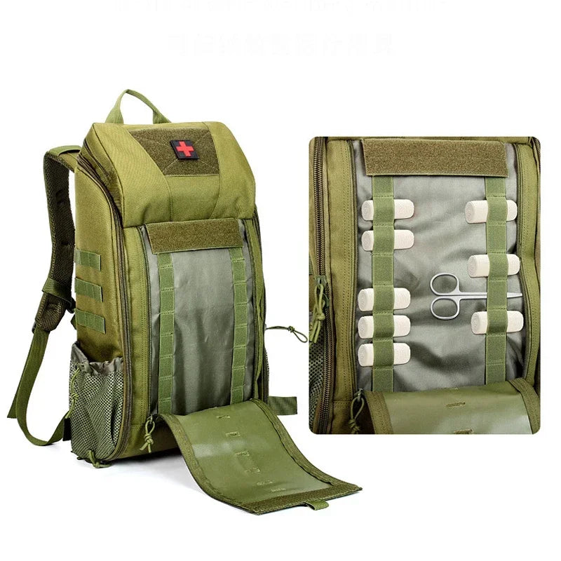 Tactical Outdoor Medical Backpack Large Capacity Camping Mountaineering Backpack Emergency Bag Multi-functional Storage Bag Peaceful Pleasures Health and Wellness