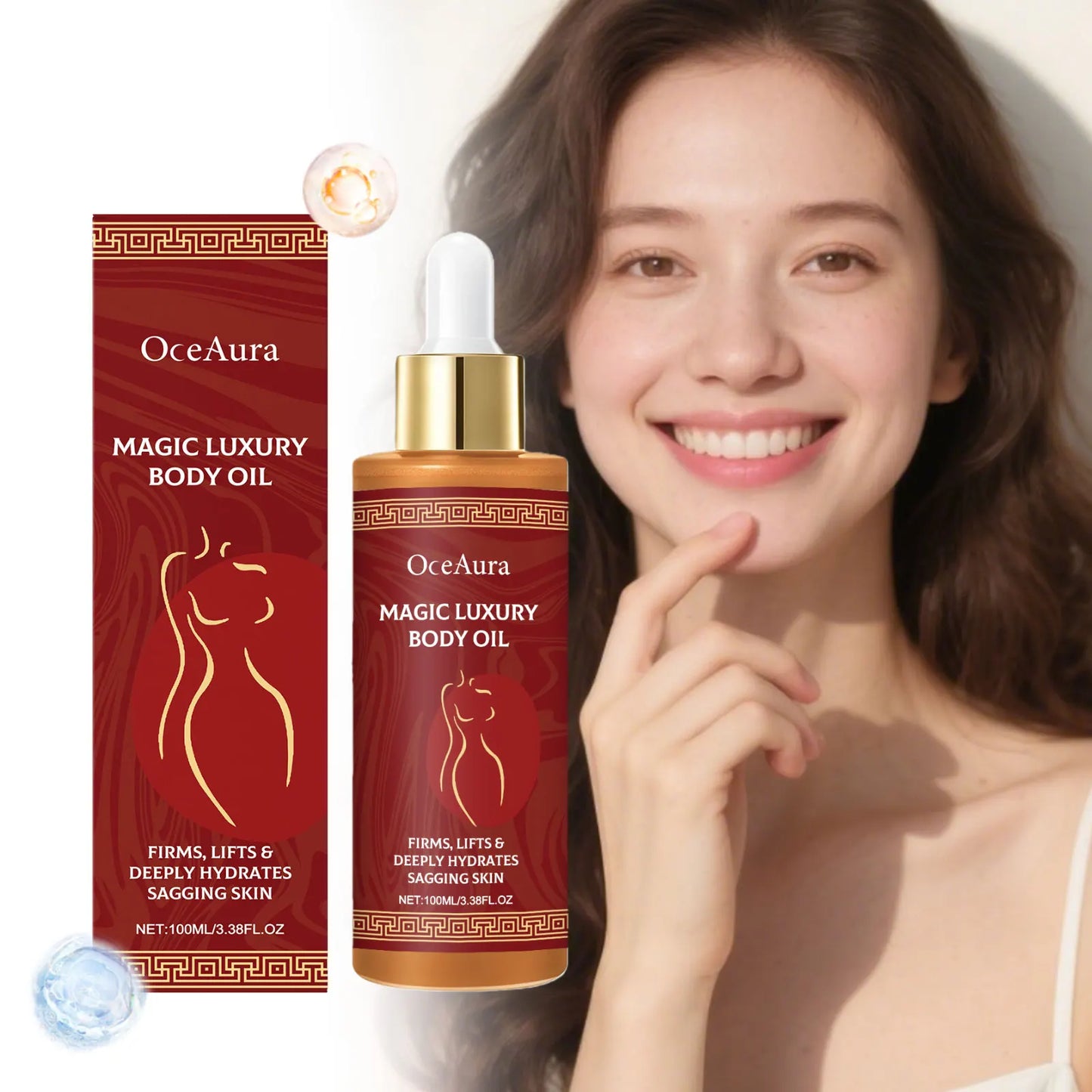 OceAura Rosa Extract Body Oil | Rosehip Moisturizing Dry Skin Oil
