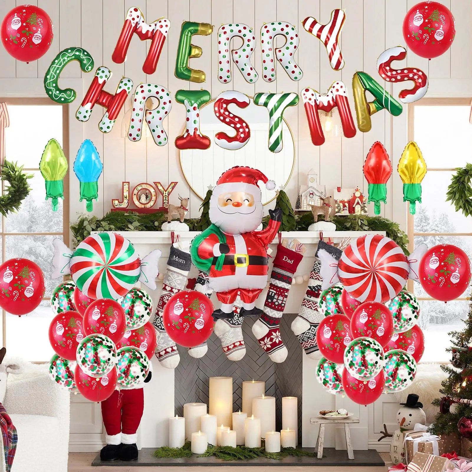 Christmas Balloon Set – 33-Piece Festive Holiday Party Decor Holiday Balloon Set Peaceful Pleasures Health and Wellness
