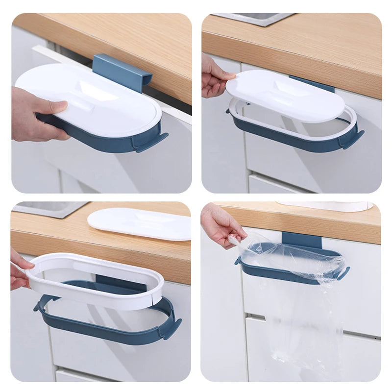 Portable Hanging Trash Bag Holder & Kitchen Organizer Rack – No Screws, Holds 10 lbs | Kitchen, Bathroom & Camping