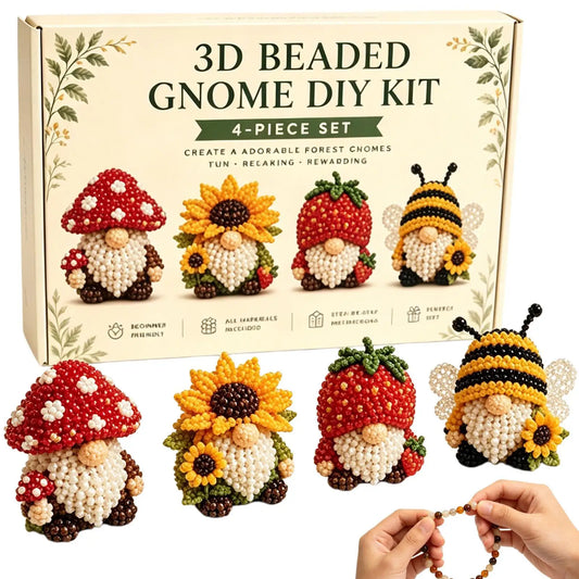 3D Gnome Bead Embroidery Kit – DIY Beading Craft Set for Teens Bead Craft Kit Peaceful Pleasures Health and Wellness