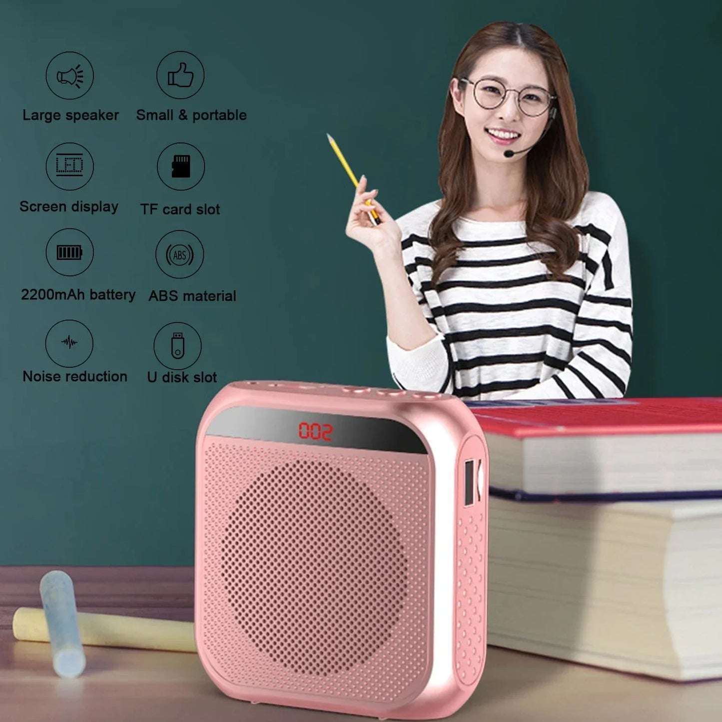 AyeBeau Wearable Voice Amplifier with Mic | 5W, 2200mAh