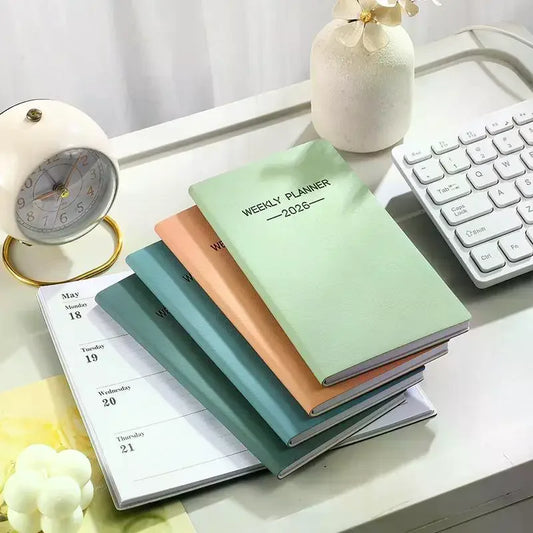 A6 2026 Daily Planner – Morandi Leather Weekly Calendar Book Daily Planner Oasis Select