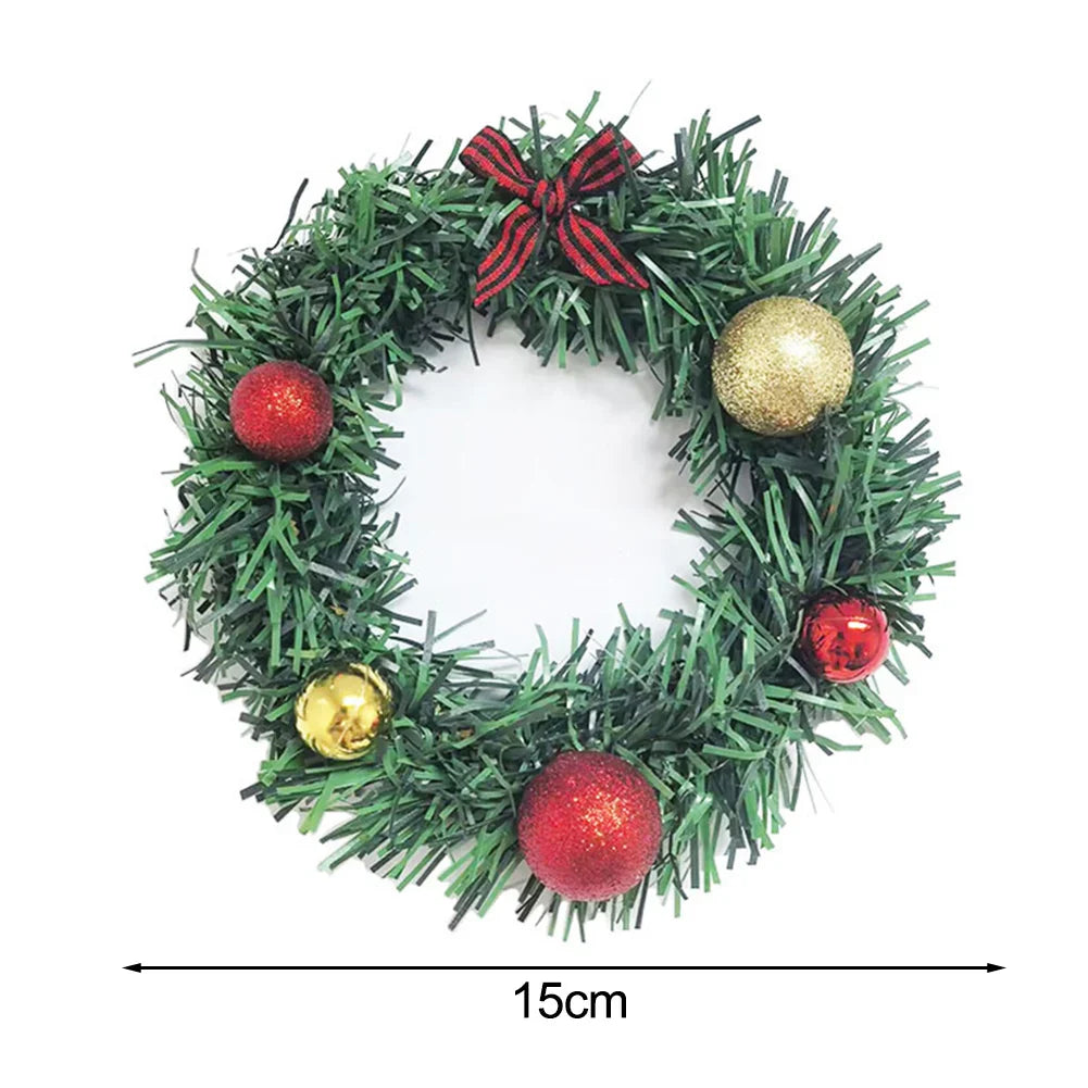 Christmas Ball Grid Bow Wreath | Mini Holiday Table Decor