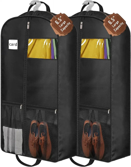 Heavy Duty Garment Bags 43" Suit Bags with Pockets, 2 Pack Peaceful Pleasures Health and Wellness United States