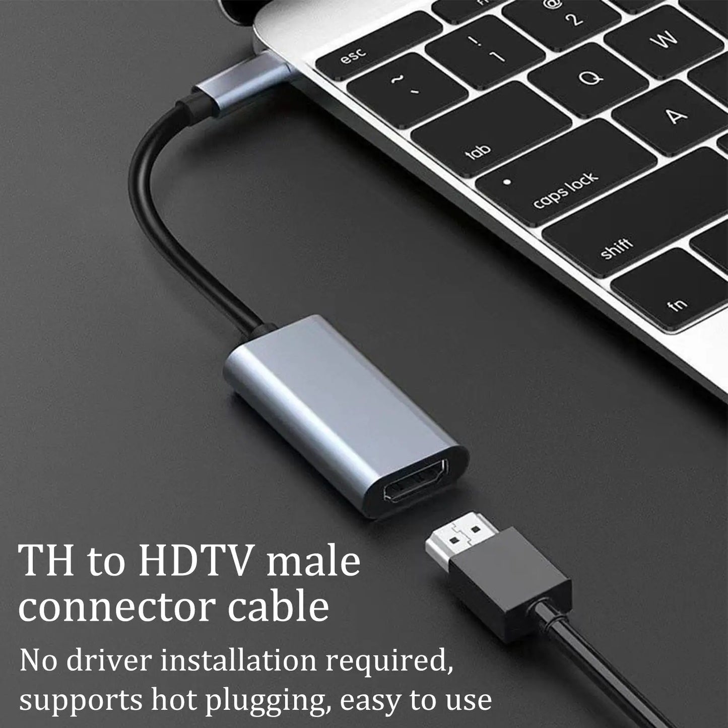 4K30Hz USB-C DisplayPort to HDMI Cable for Laptop & TV