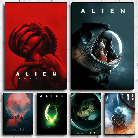 Classic Sci-Fi Alien Movie Poster Canvas Wall Art | Unframed Canvas Wall Art Peaceful Pleasures Health and Wellness