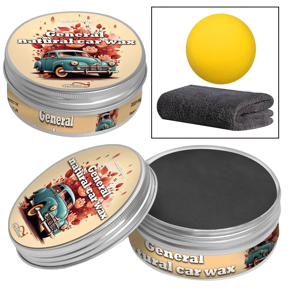 Carnauba Paste Car Wax Auto Paint Care Wax Brazilian Polishing Wax Paste High Gloss Shine Super Hydrophobic Coating Glazing Peaceful Pleasures Health and Wellness For black car