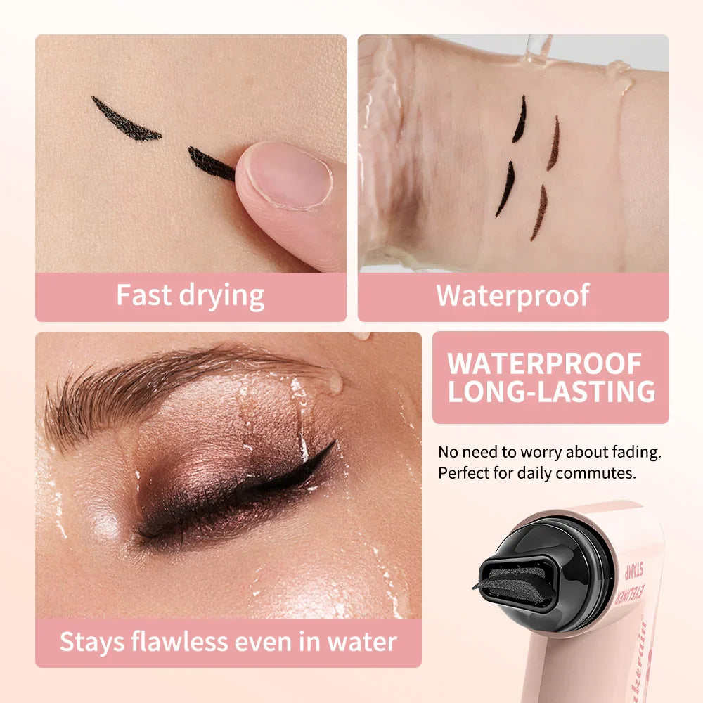 Waterproof Triangle Tip Eyeliner Stamp Pen – Black & Brown