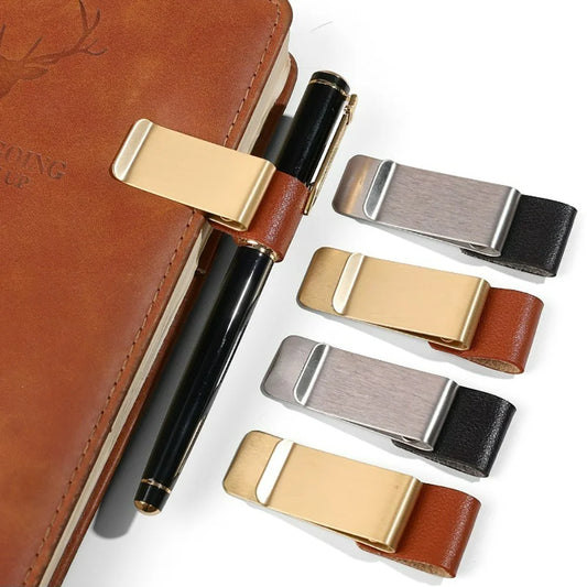 Retro Brass Metal Pen Clip & Bookmark for Traveler's Notebook Pen Clip Bookmark Peaceful Pleasures Health and Wellness