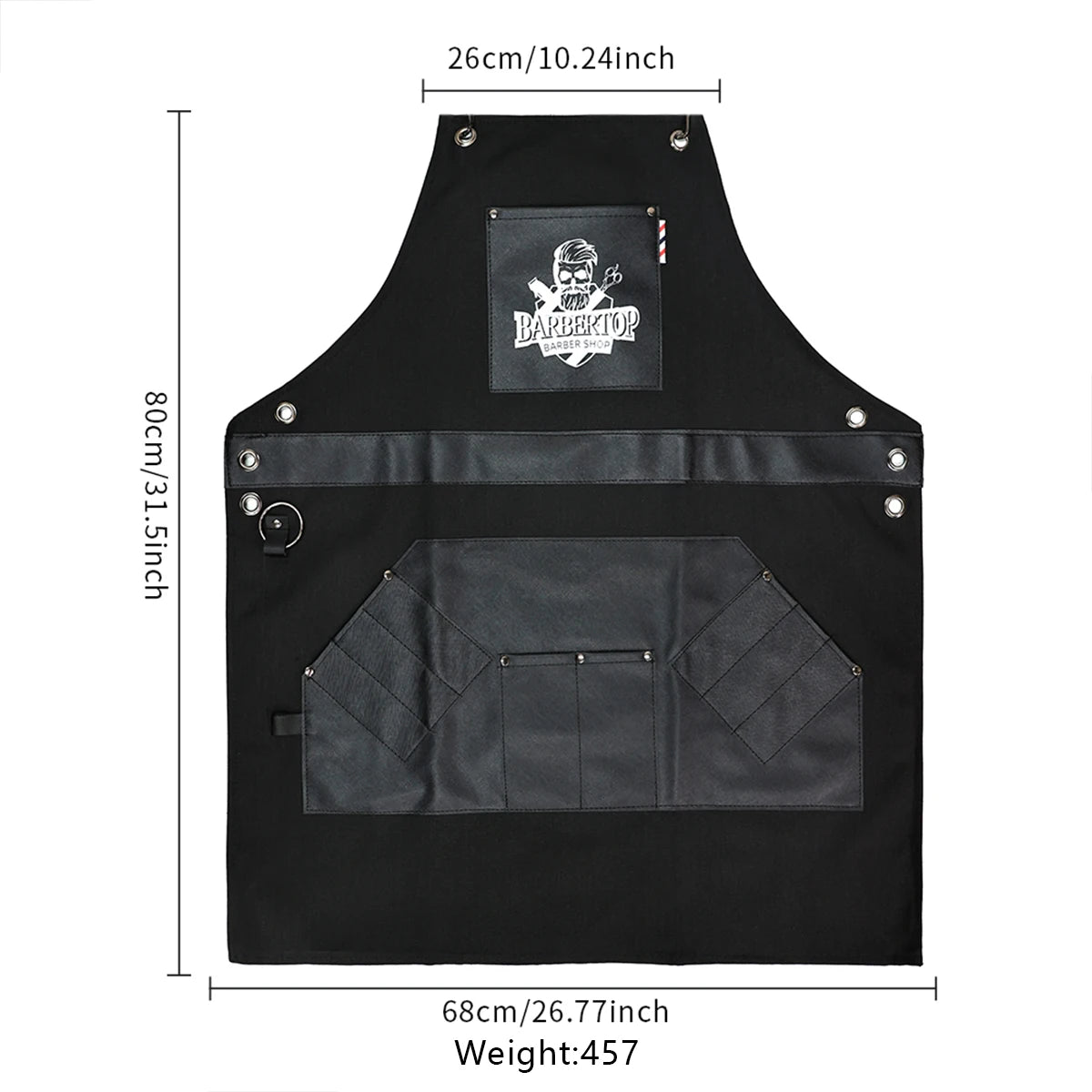 PU Leather Hairdressing Shawl Apron, Waterproof Stain Resistant Multi-Pocket Barber Work Cape For Hair Salon Chef Catering Use Peaceful Pleasures Health and Wellness