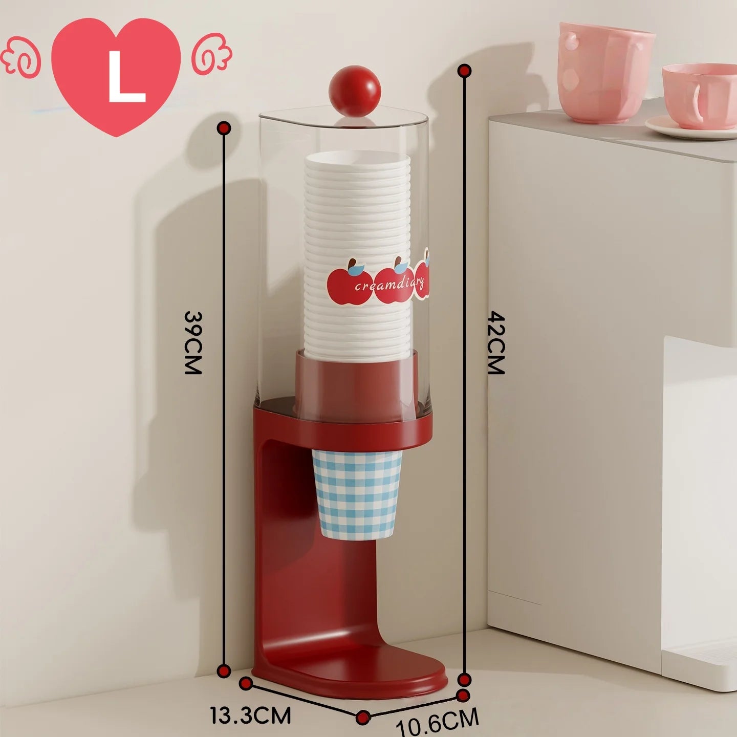 Pull-Type Cup Dispenser for Water Cooler & Bathroom | Plastic