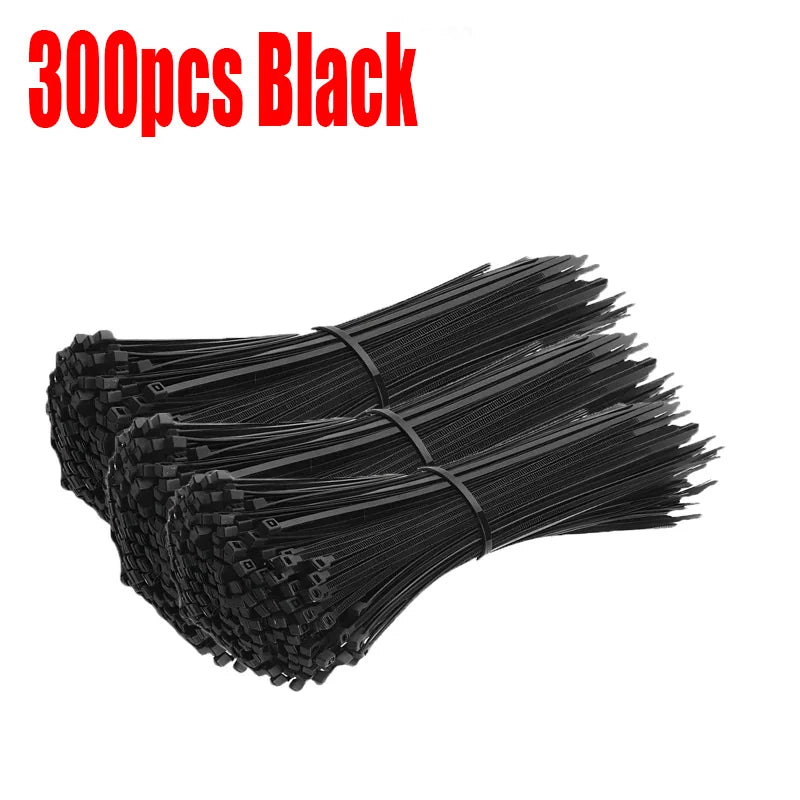 Nylon Cable Ties 100/200Pcs – Self-Locking Reusable Zip Ties