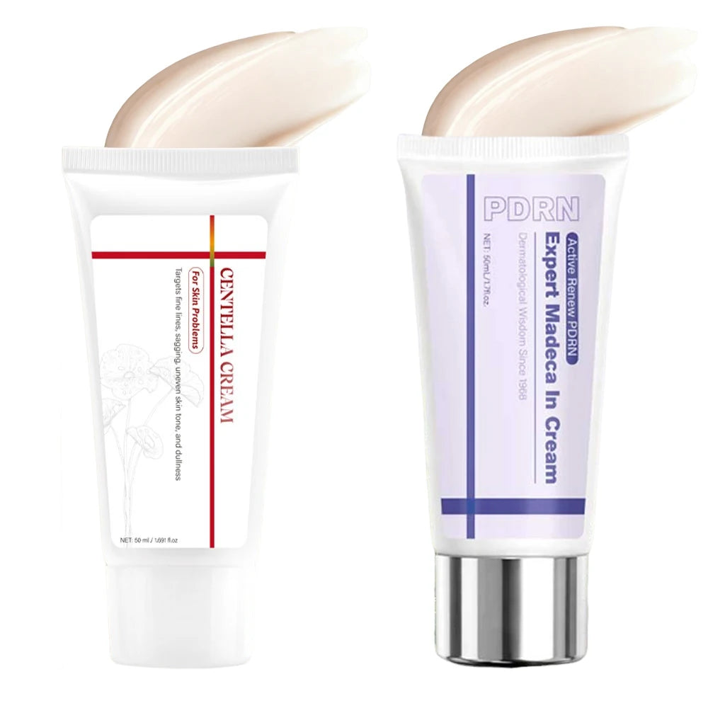 Madeca Cream Time Reverse 50ml Centella Asiatica Glow Face Cream Moisturizer, Hydrating, Firming, Smoother Even-Looking Skin Peaceful Pleasures Health and Wellness 2PCS Set