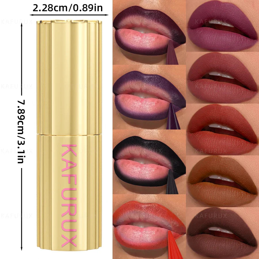 KAFURUX 9-Color Matte Lipstick & Lip Liner Pen | Velvet Finish