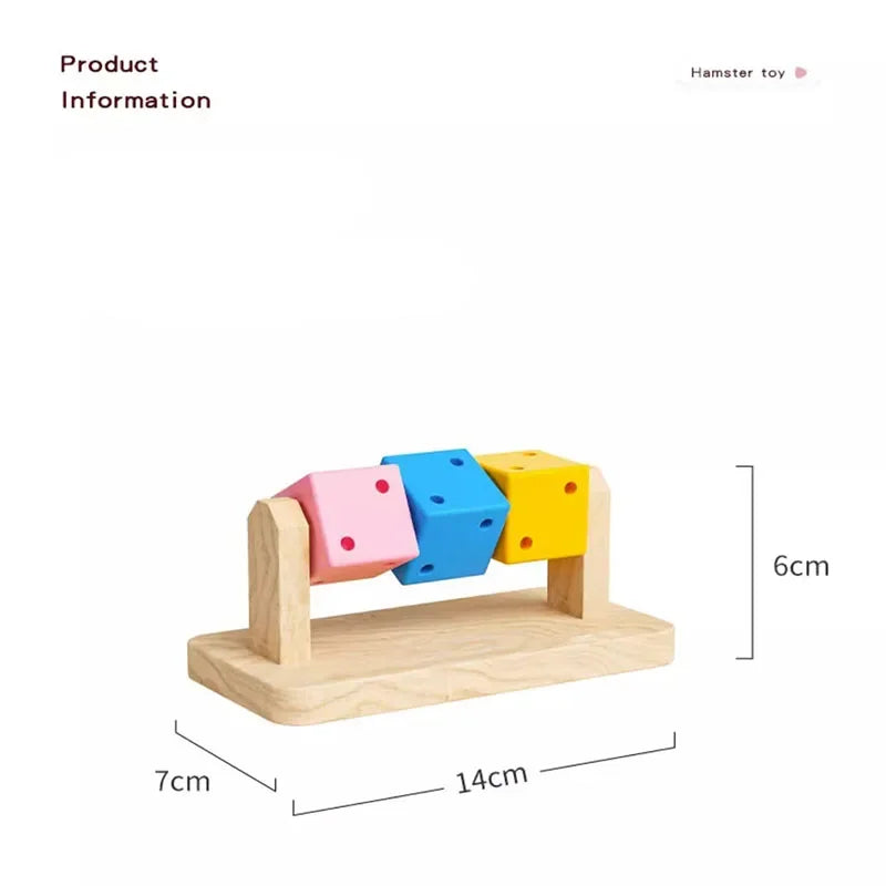 Wooden Cube Chew Toy for Birds, Parrots & Hamsters