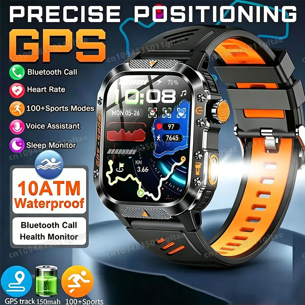 2026 Global Hiking Smartwatch 2.01''Screen 1100mAh Battery LED Light GPS Track IP68 Voice Assistant Outdoor Sport Fitness Watch Peaceful Pleasures Health and Wellness