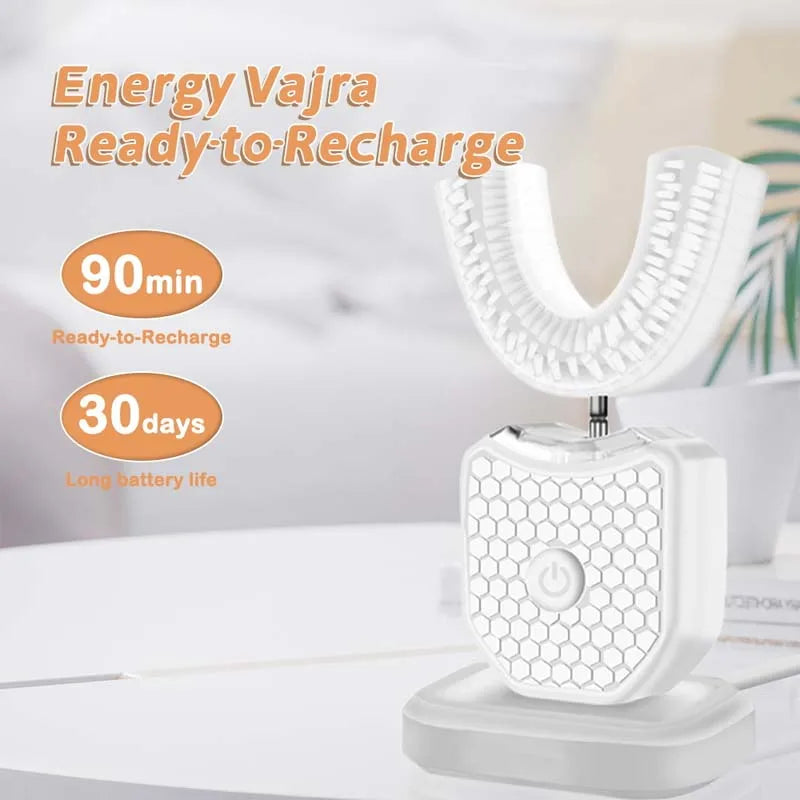 Teeth Whitening Light U-Shaped Sonic Wireless Toothbrush 360° Ultrasonic Lazy Automatic Adult Electric Silicone Toothbrush Kit Peaceful Pleasures Health and Wellness