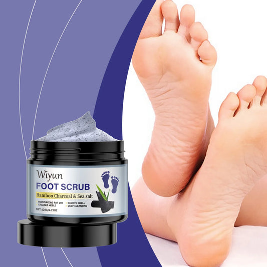 Bamboo Charcoal Sea Salt Foot Scrub – Dead Skin Removal Foot Exfoliating Scrub Peaceful Pleasures Health and Wellness