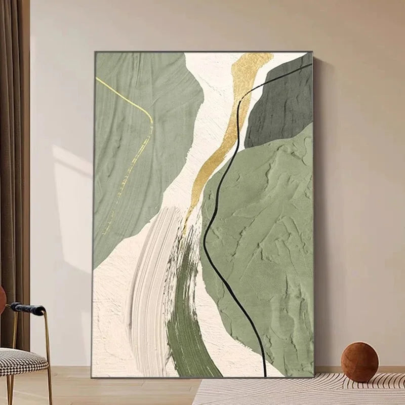 Nordic Modern Abstract Color Matching Thick Oil Handmade Oil Painting For Home Decoration Bedroom Dining Room Living Room Mural Peaceful Pleasures Health and Wellness