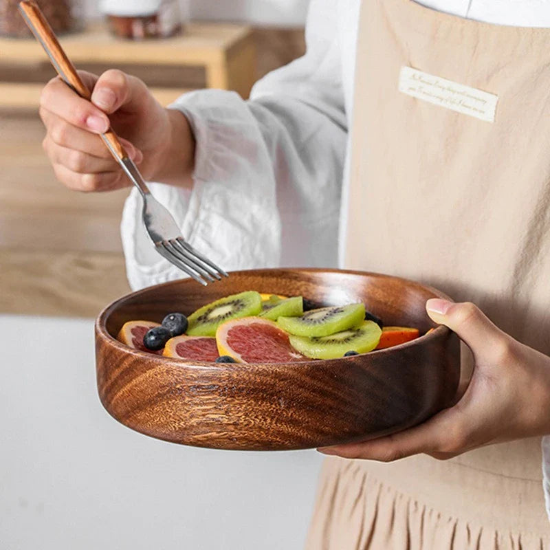 Walnut Wood Boat Bowl – Handcrafted Salad & Fruit Bowl