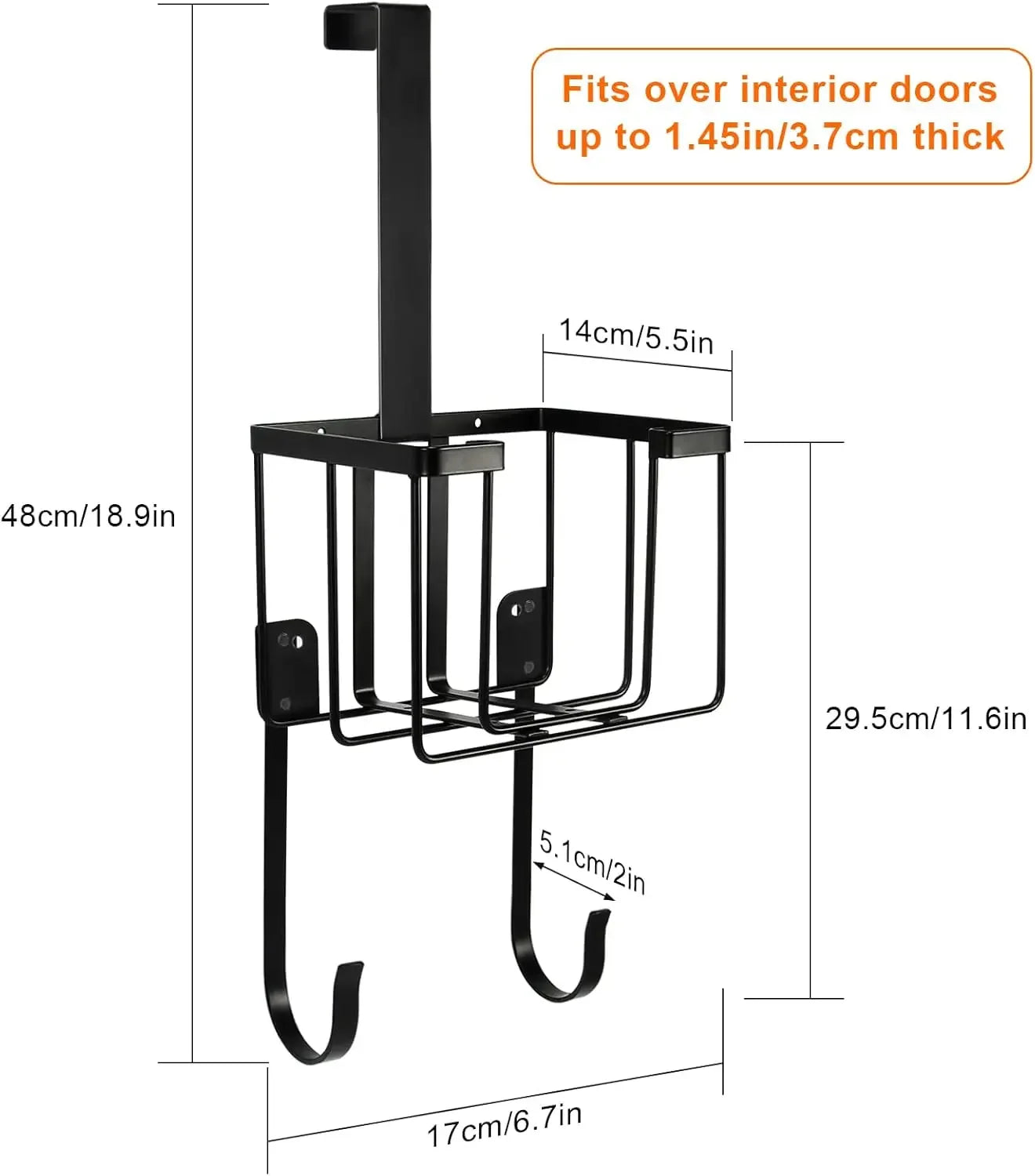 Over Door Wall Mount Ironing Board Hanger with Iron Caddy Storage Holder Black Peaceful Pleasures Health and Wellness