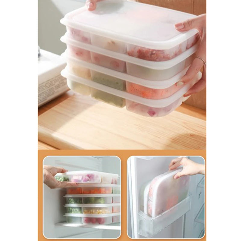 Clear Compartment Food Storage Box | Fridge Organizer Crisper