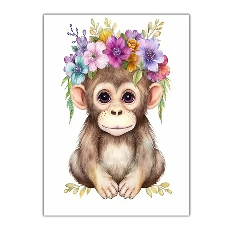 Nursery Animal Canvas Wall Art – Otter Lion Monkey Kids Room Nursery Canvas Print Peaceful Pleasures Health and Wellness 02 20x25cm No Frame China Mainland