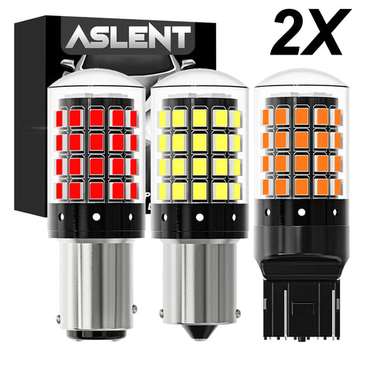 ASLENT 2-Pack 54-SMD LED Bulbs | Turn Signal Brake Reverse 12V Automotive LED Bulb Oasis Select