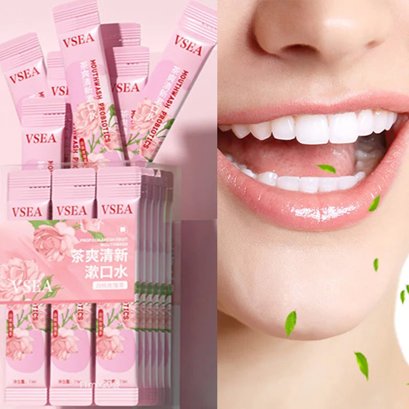 20PCS white peach rose tea mouthwash fresh breath independent packaging portable mouthwash Peaceful Pleasures Health and Wellness White peach rose tea Combo adults