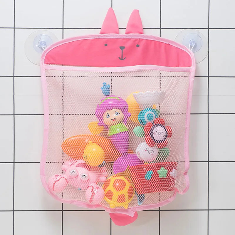 Bath Toy Organizer Mesh Net Bag – Quick Dry Bathroom Storage