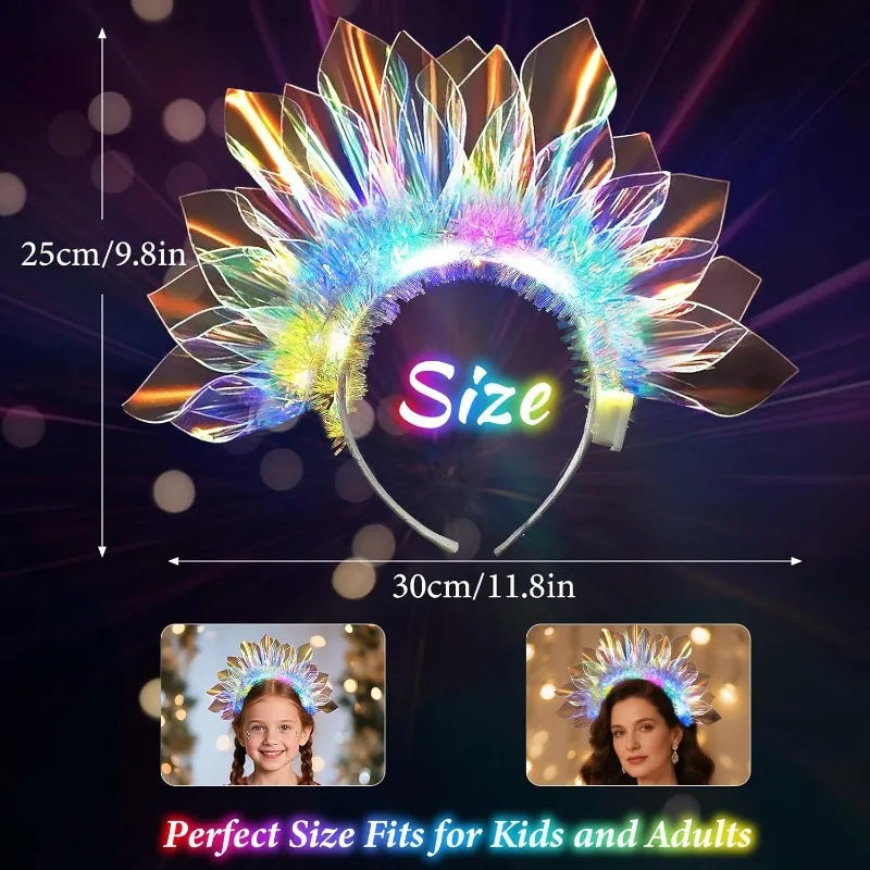 RGB Light Up LED Headband – Glowing Hair Hoop for Party