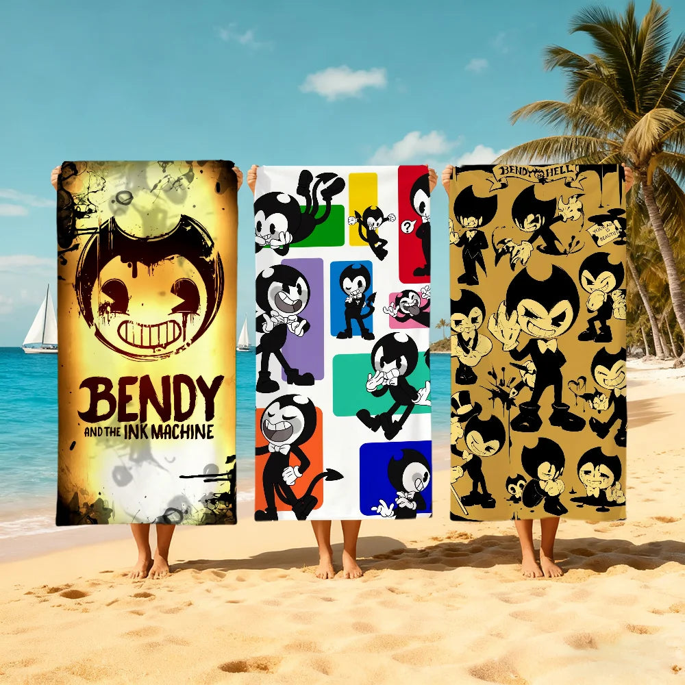 Bendy & the Ink Machine Quick-Dry Beach Towel | 11 Sizes Quick-Dry Beach Towel Peaceful Pleasures Health and Wellness