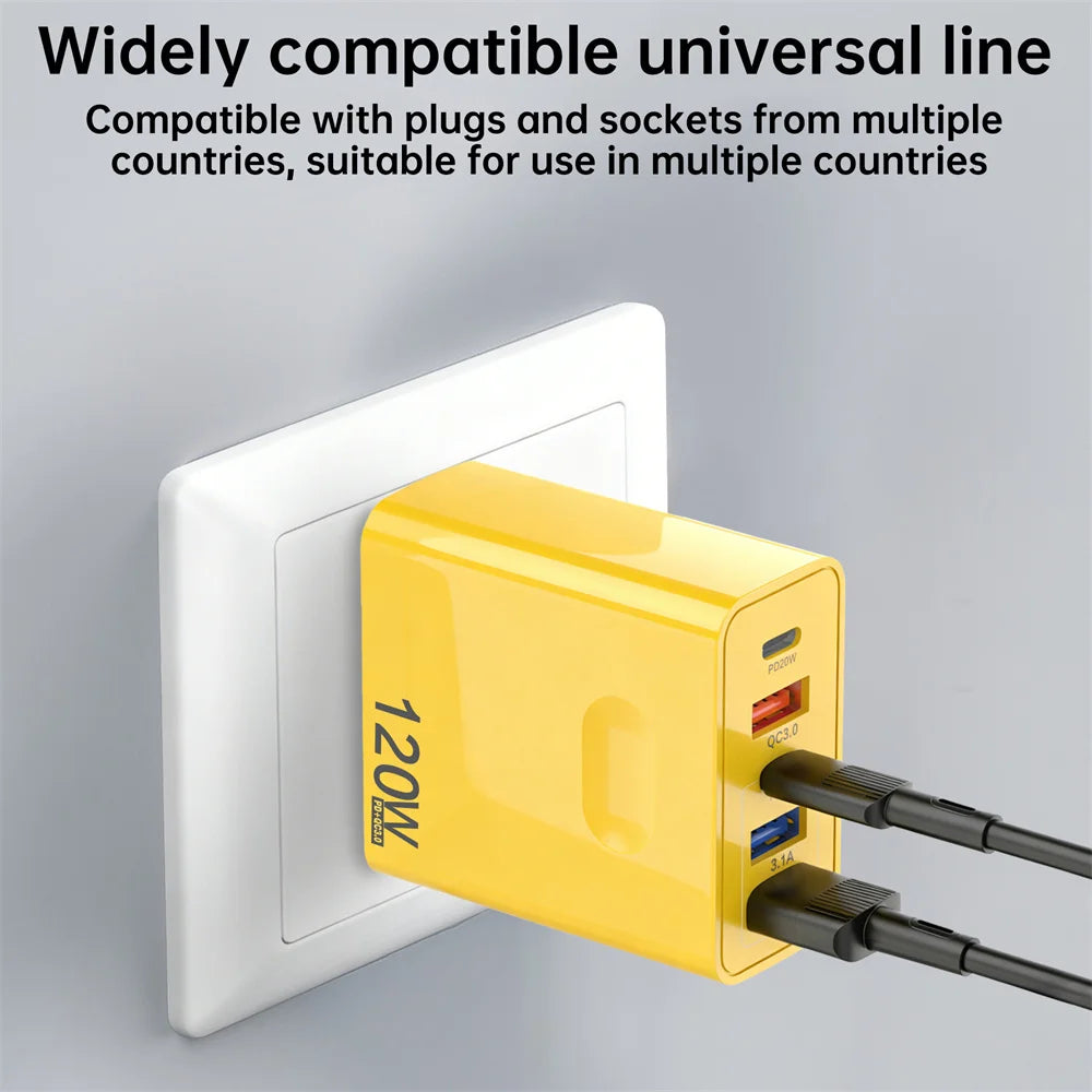 120W 5-in-1 USB-C Desktop Fast Charger QC3.0 | Multi-Port