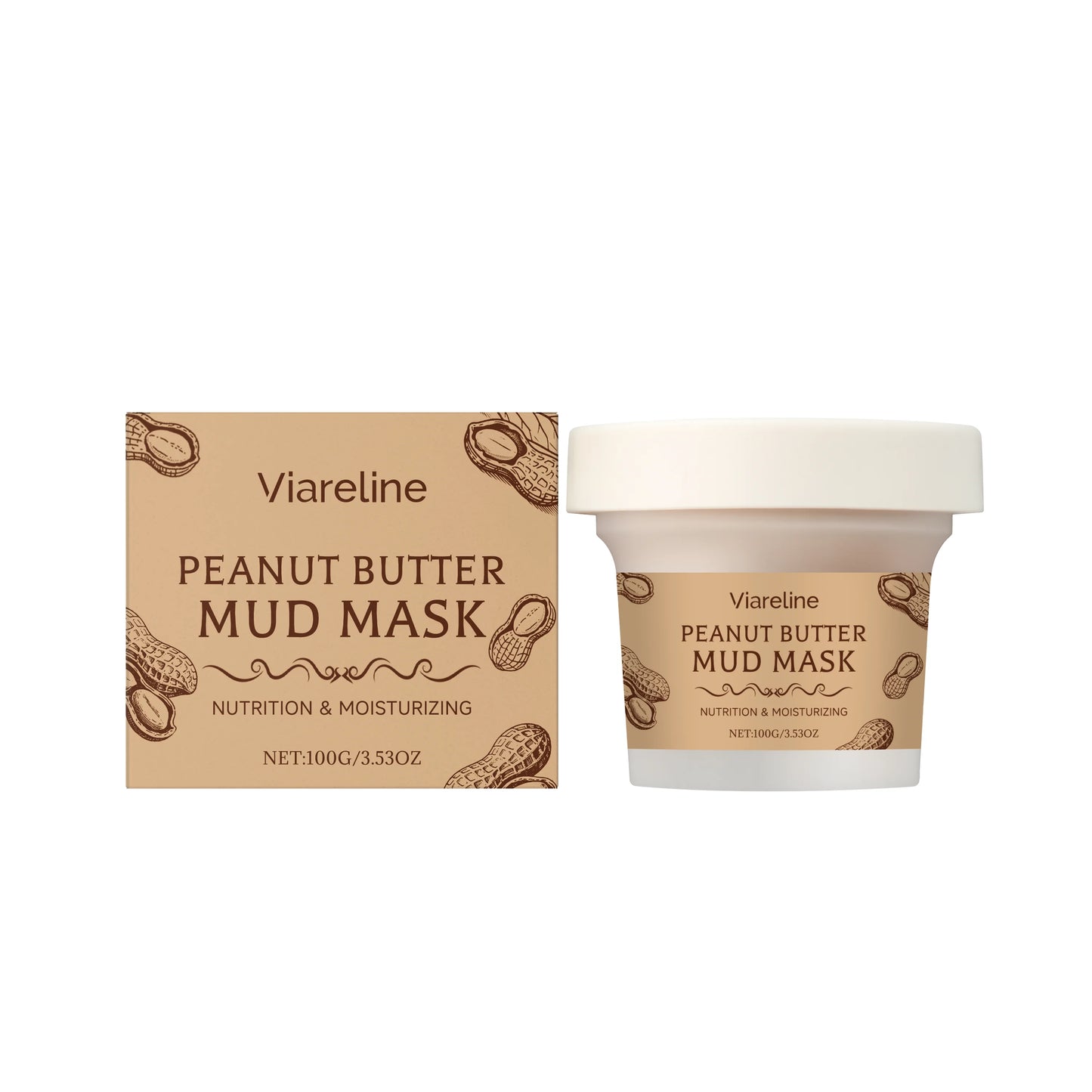 Viareline Peanut Mud Mask – Hydrating Pore-Cleansing Face Mask