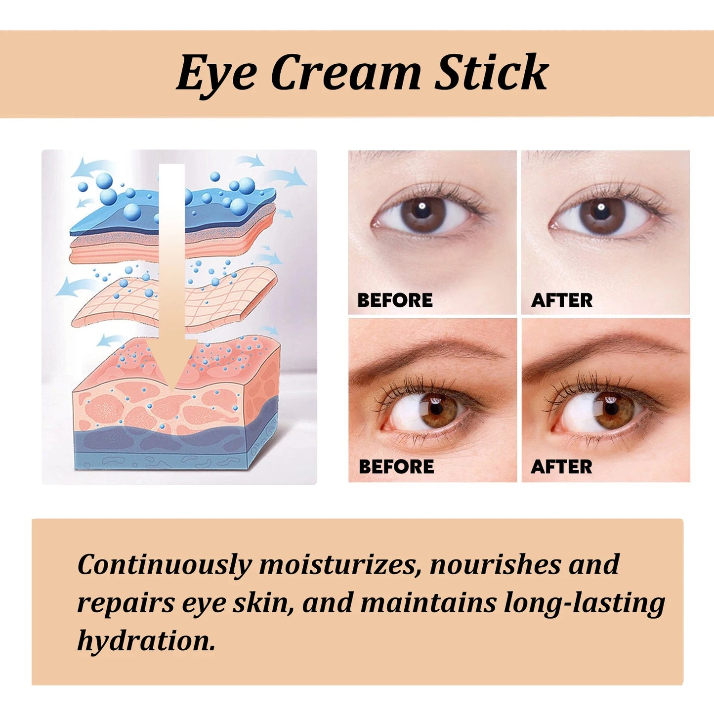 Snail Eye Cream Stick – Dark Circles, Wrinkles & Puffiness Peaceful Pleasures Health and Wellness