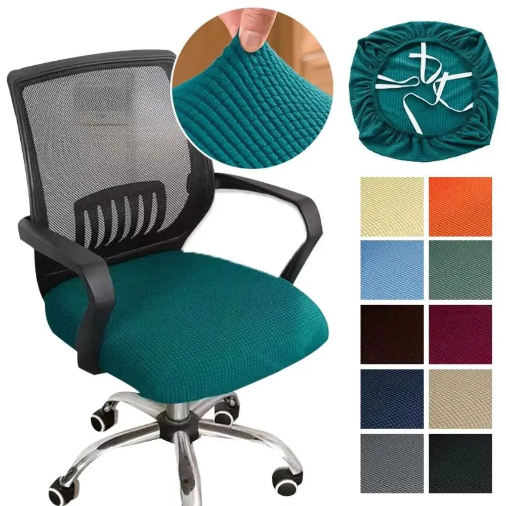 New Velvet Office Chair Seat Covers Thickened Washable Chair Dustproof Cover Removable Solid Color Chair Cover Peaceful Pleasures Health and Wellness