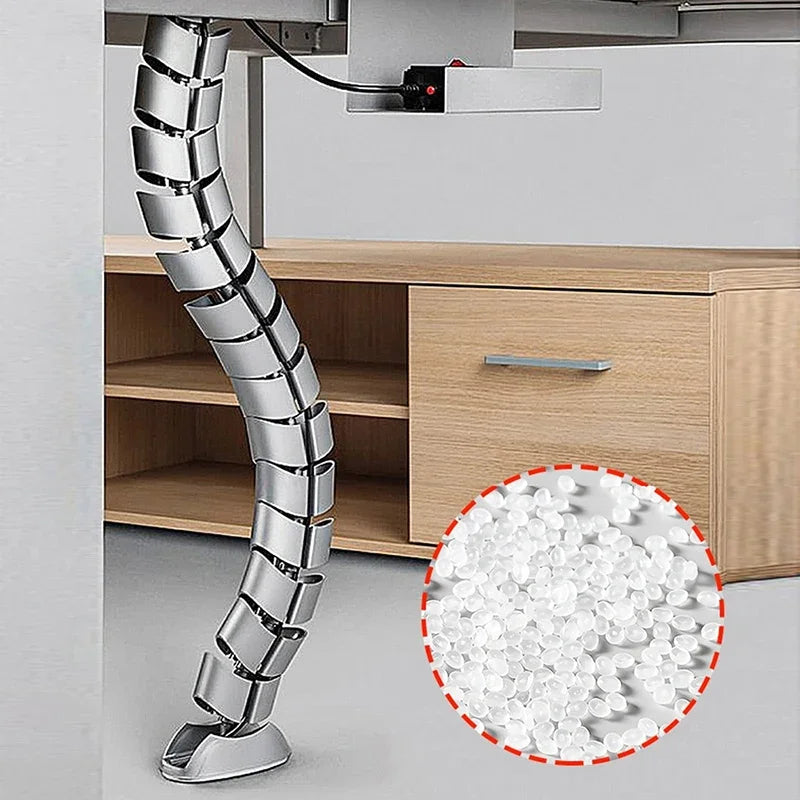 78cm Wire Spine Cable Sleeve – Under Desk Cord Organizer