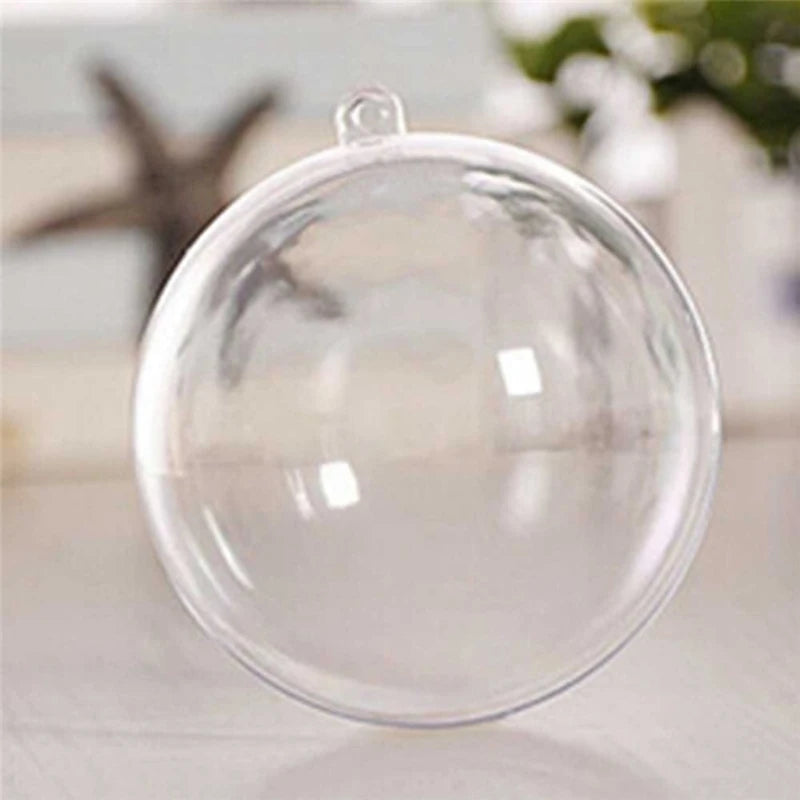 Fillable Clear Plastic Christmas Ornament Balls 4–10cm Baubles